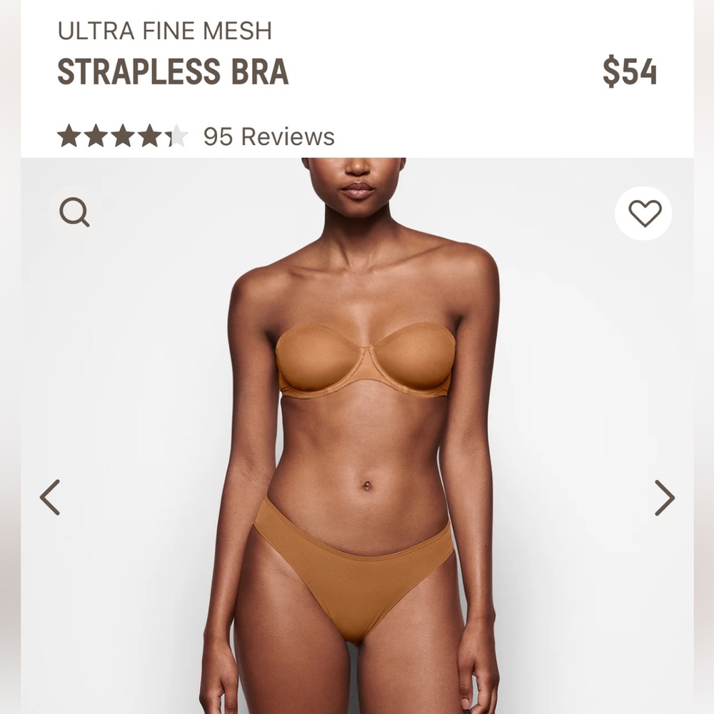 SKIMS Ultra Fine Mesh Strapless Bra - 32D